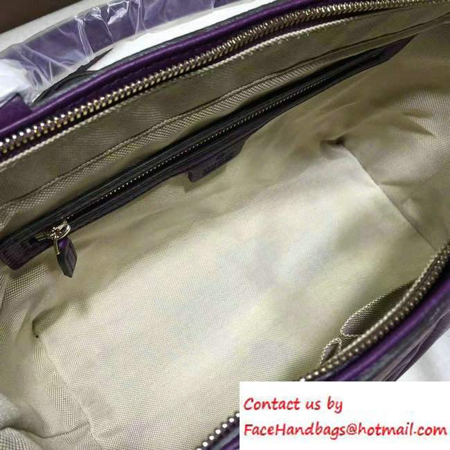 Gucci Soho Leather Top Handle Small Bag 369176 Purple - Click Image to Close