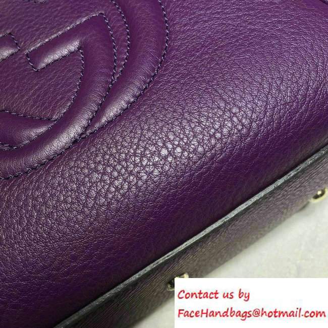 Gucci Soho Leather Top Handle Small Bag 369176 Purple