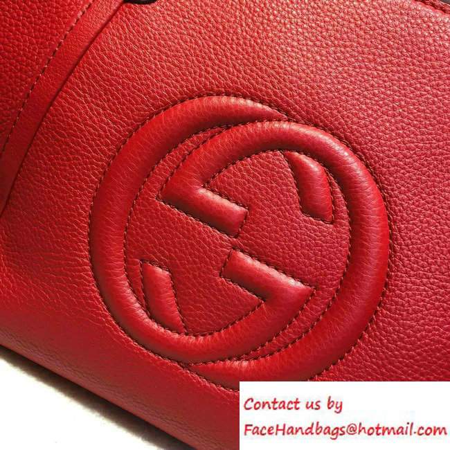 Gucci Soho Leather Top Handle Small Bag 369176 Red - Click Image to Close