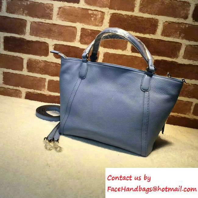 Gucci Soho Leather Top Handle Small Bag 369176 Sky Blue - Click Image to Close