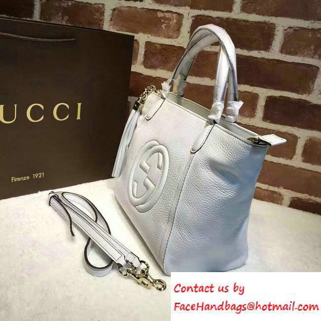 Gucci Soho Leather Top Handle Small Bag 369176 White - Click Image to Close