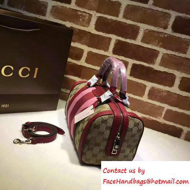 Gucci Vintage Web Original GG Boston Small Bag 269876 Burgundy
