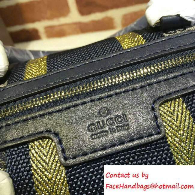 Gucci Vintage Web Original GG Boston Small Bag 269876 Dark Blue/Gold - Click Image to Close