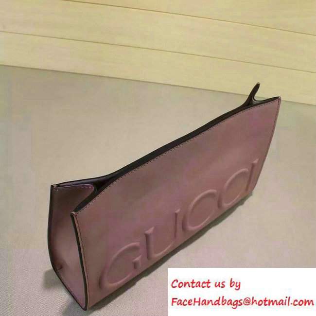 Gucci XL Leather Clutch Bag 409382 Light Pink 2016 - Click Image to Close