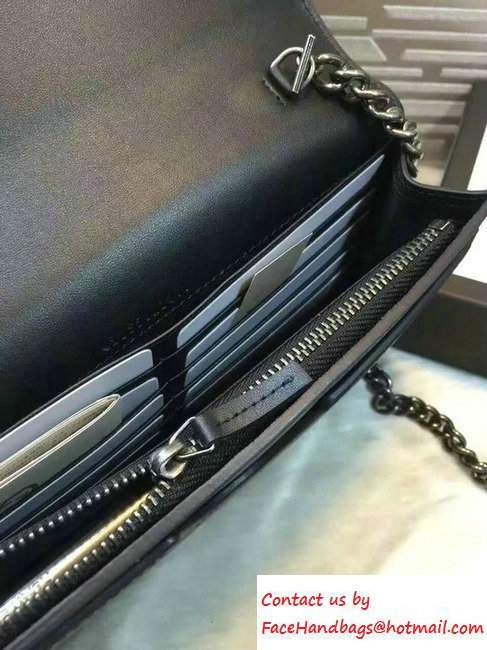 Gucci XL Leather Mini Chain Shoulder Bag 421850 Black 2016