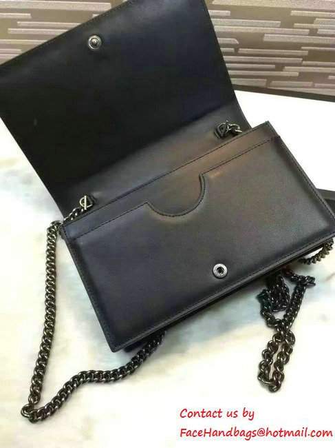 Gucci XL Leather Mini Chain Shoulder Bag 421850 Black 2016 - Click Image to Close