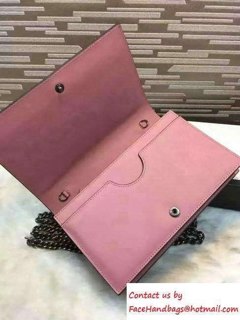 Gucci XL Leather Mini Chain Shoulder Bag 421850 Pink 2016