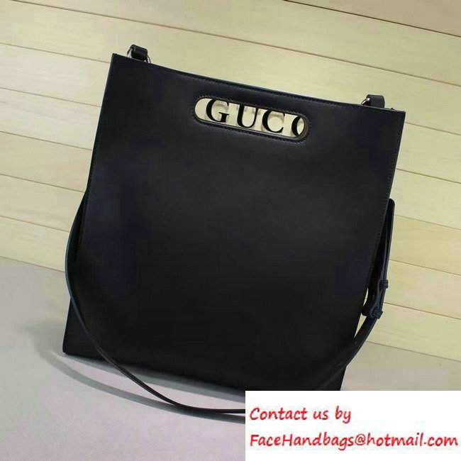 Gucci XL Leather Tote Large Bag 409378 Black 2016 - Click Image to Close