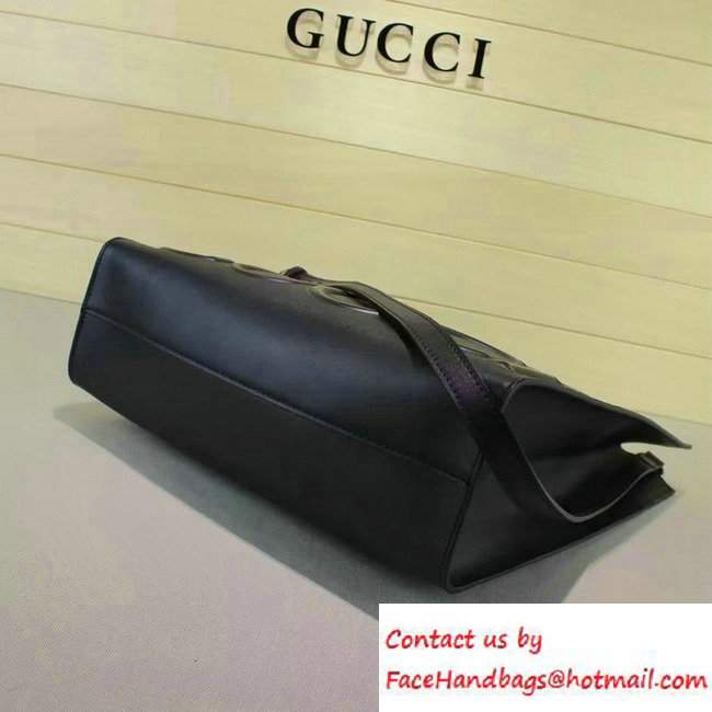 Gucci XL Leather Tote Large Bag 409378 Black 2016