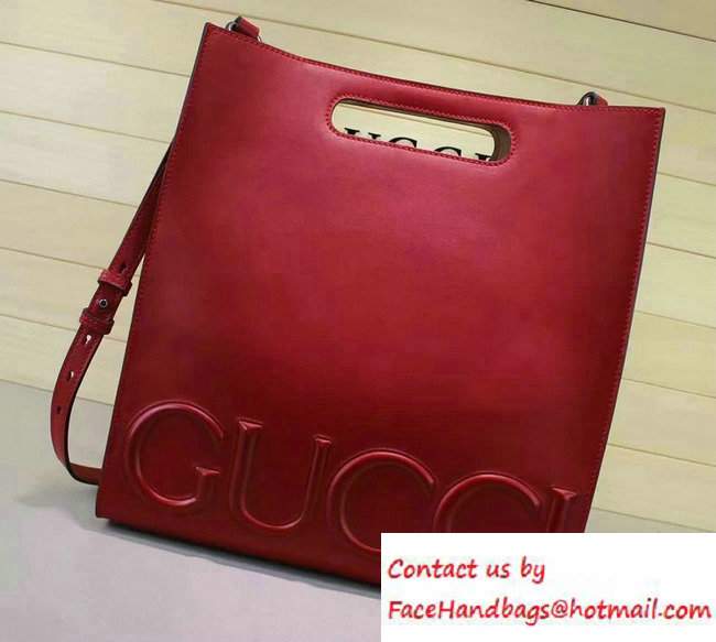 Gucci XL Leather Tote Large Bag 409378 Red 2016