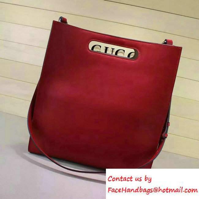 Gucci XL Leather Tote Small Bag 409380 Red 2016