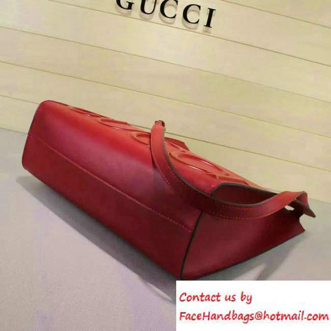 Gucci XL Leather Tote Small Bag 409380 Red 2016 - Click Image to Close