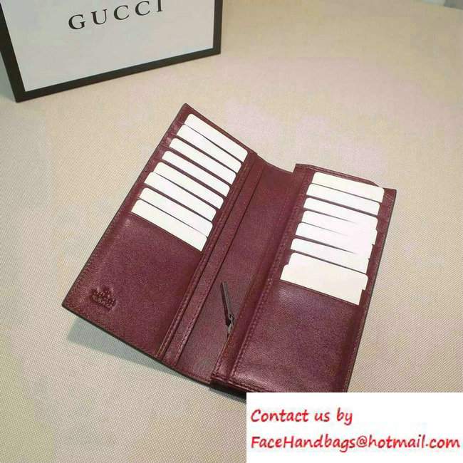 Gucci XL Long Wallet 428779 Burgundy 2016 - Click Image to Close