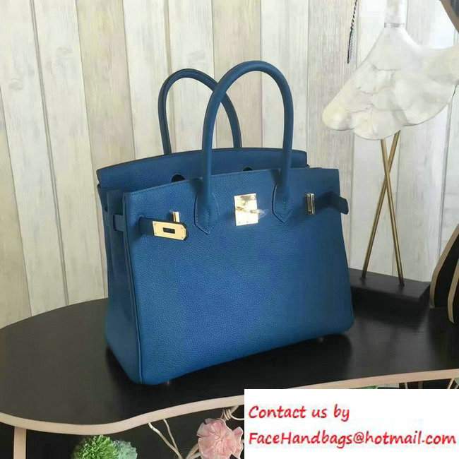 Hermes Birkin 30/35 Bag in Original Epsom Leather Bag Galicia Blue - Click Image to Close