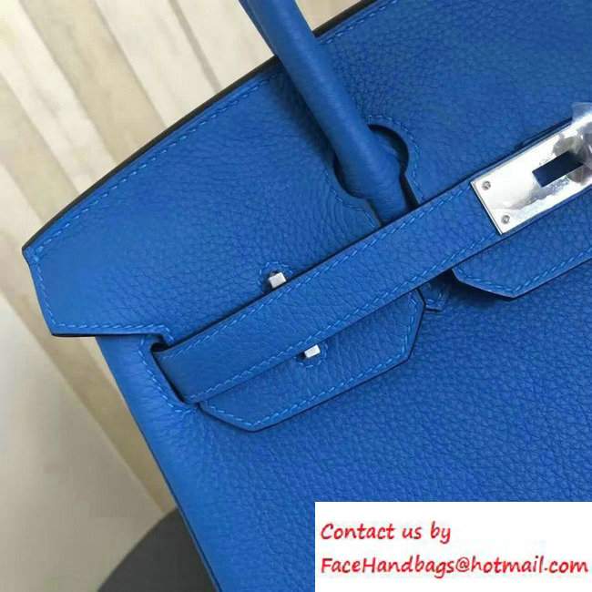 Hermes Birkin 30/35 Bag in Original Epsom Leather Bag Greece Blue