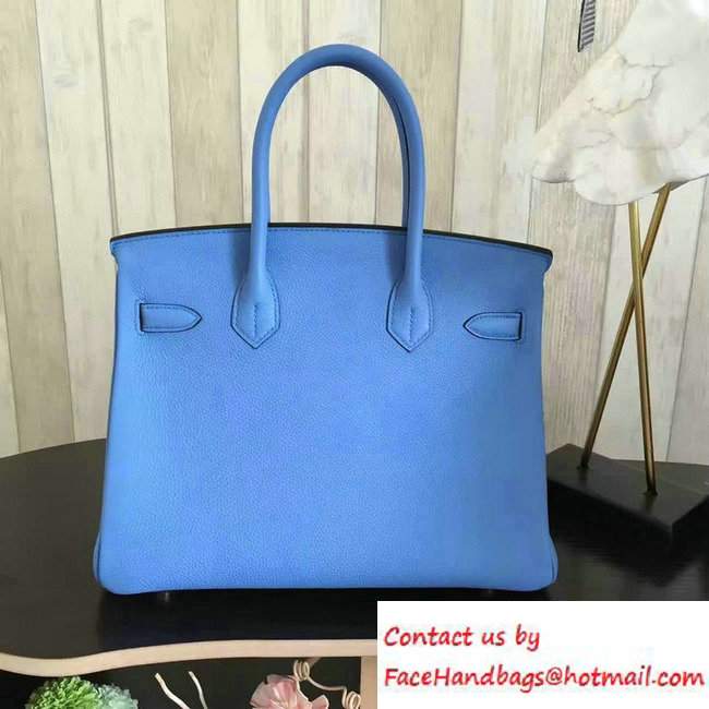 Hermes Birkin 30/35 Bag in Original Epsom Leather Bag Paradise Blue - Click Image to Close