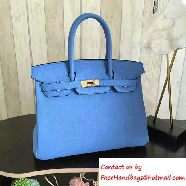 Hermes Birkin 30/35 Bag in Original Epsom Leather Bag Paradise Blue