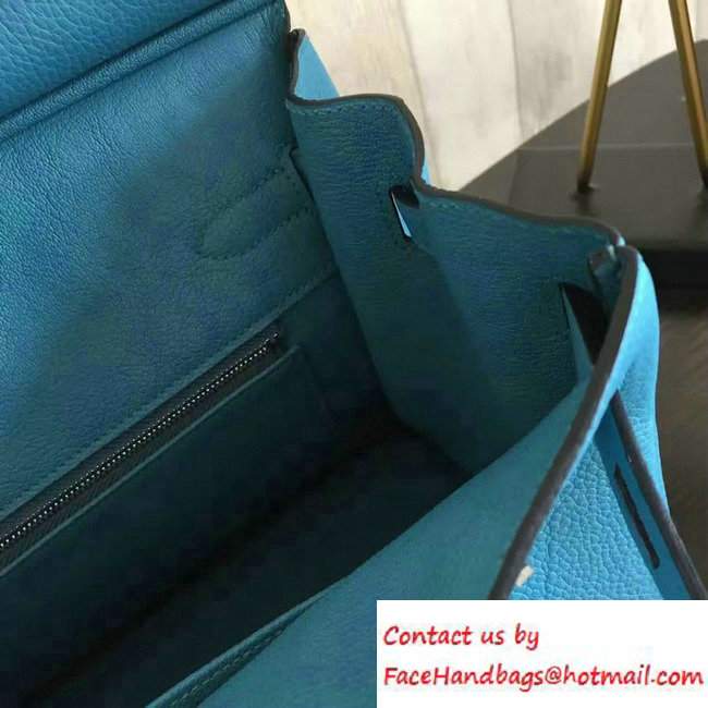 Hermes Birkin 30/35 Bag in Original Epsom Leather Bag Turquoise Blue