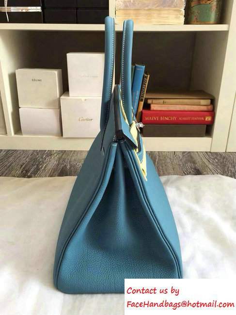 Hermes Birkin 30/35 Bag in Original Togo Leather Bag denim blue - Click Image to Close