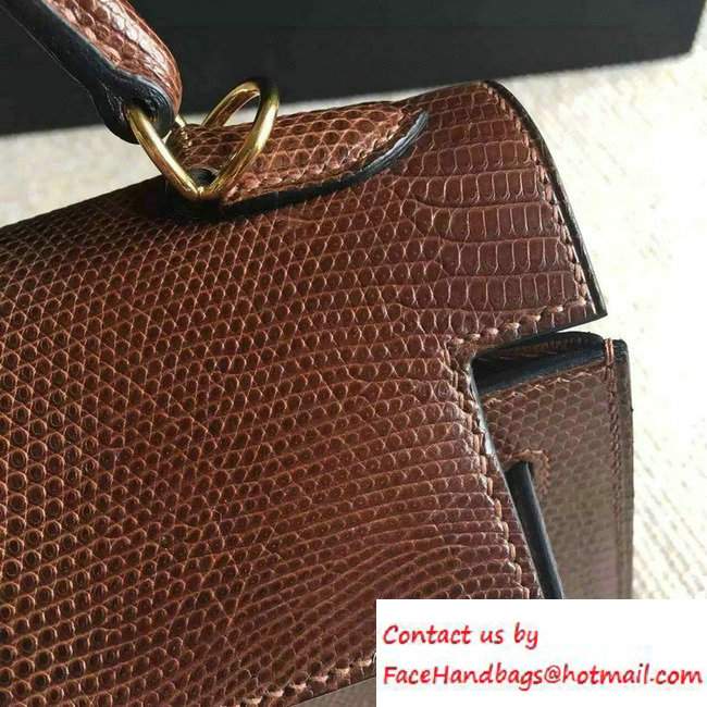 Hermes Lizard Leather Kelly 25/28/32 Bag chocolate 2016