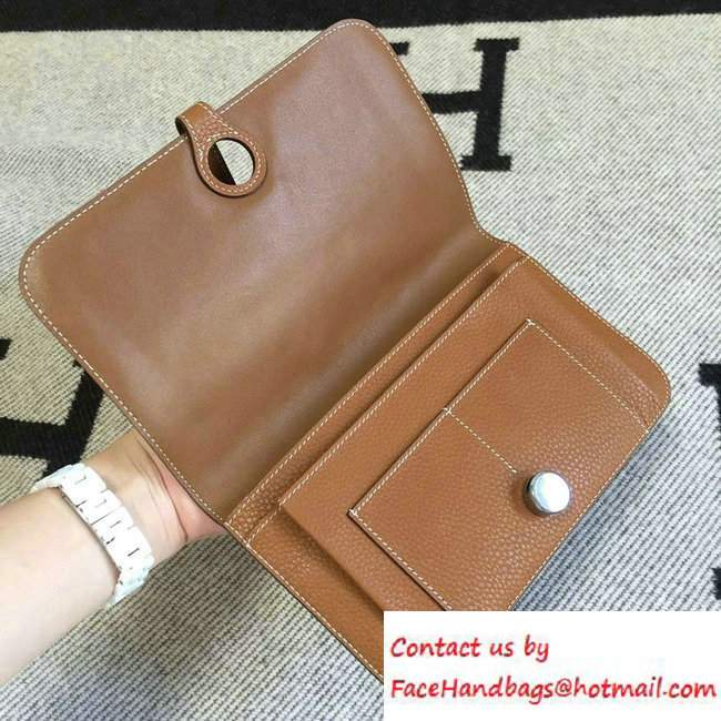 Hermes Original Leather Compact Passport Holder Wallet Brown