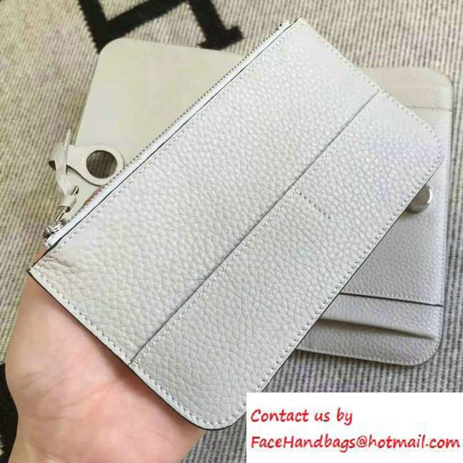 Hermes Original Leather Compact Passport Holder Wallet Off White - Click Image to Close