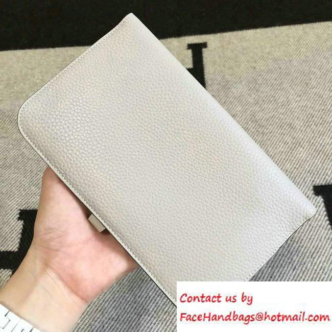 Hermes Original Leather Compact Passport Holder Wallet Off White