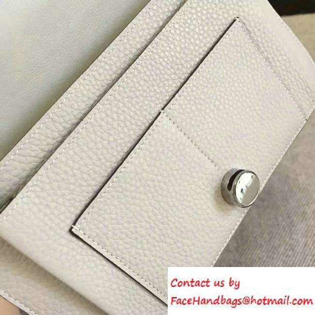 Hermes Original Leather Compact Passport Holder Wallet Off White