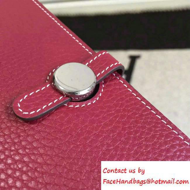 Hermes Original Leather Compact Passport Holder Wallet Red - Click Image to Close
