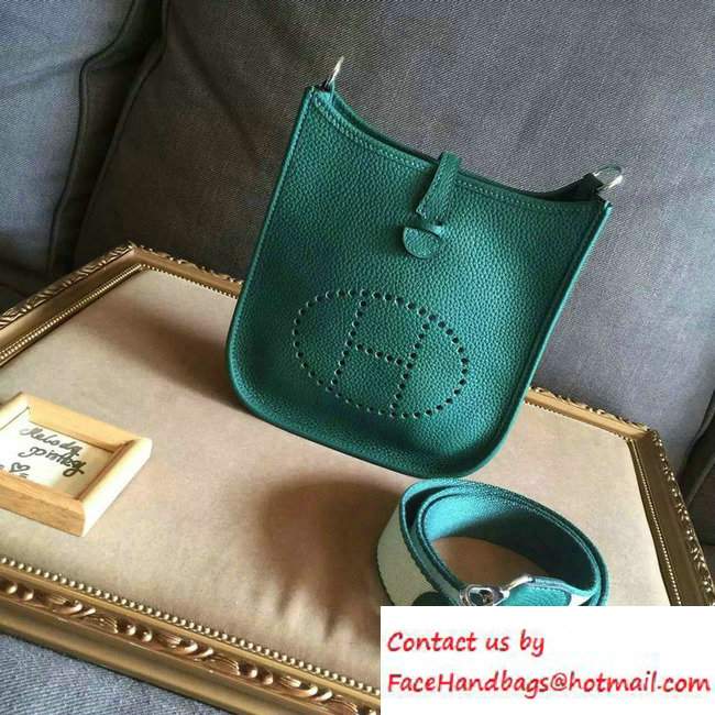 Hermes mini evelyne bag in original togo leather Malachite - Click Image to Close
