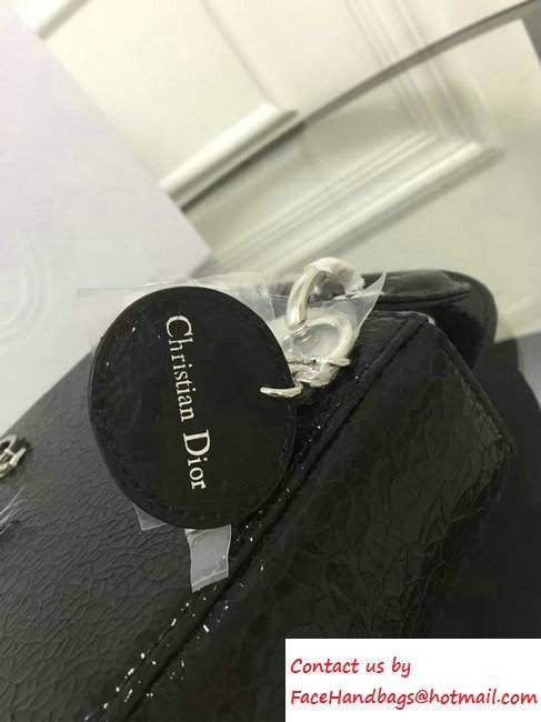 Lady Dior Jewelled Swan Ceramic-Effect Mini Bag Black Fall 2016