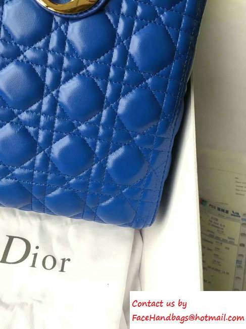 Lady Dior Large Bag in Lambskin Leather Blue
