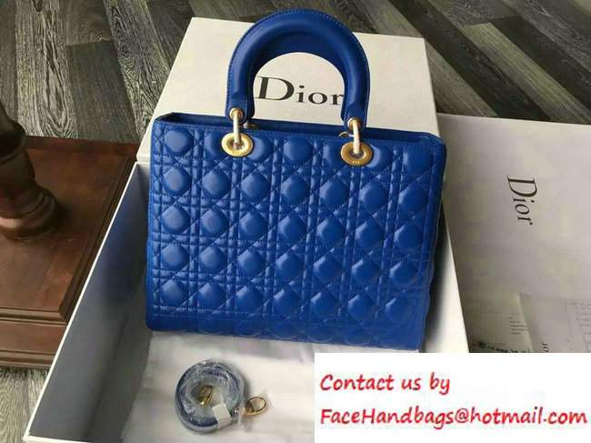 Lady Dior Large Bag in Lambskin Leather Blue - Click Image to Close