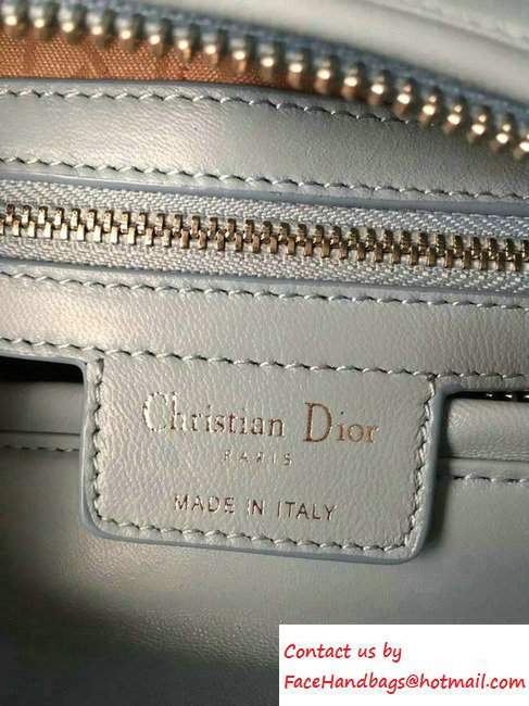 Lady Dior Large Bag in Lambskin Leather Cyan