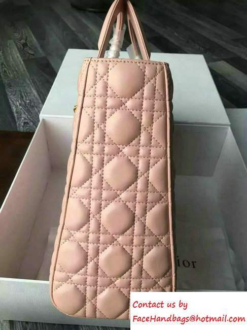 Lady Dior Large Bag in Lambskin Leather Nude Pink