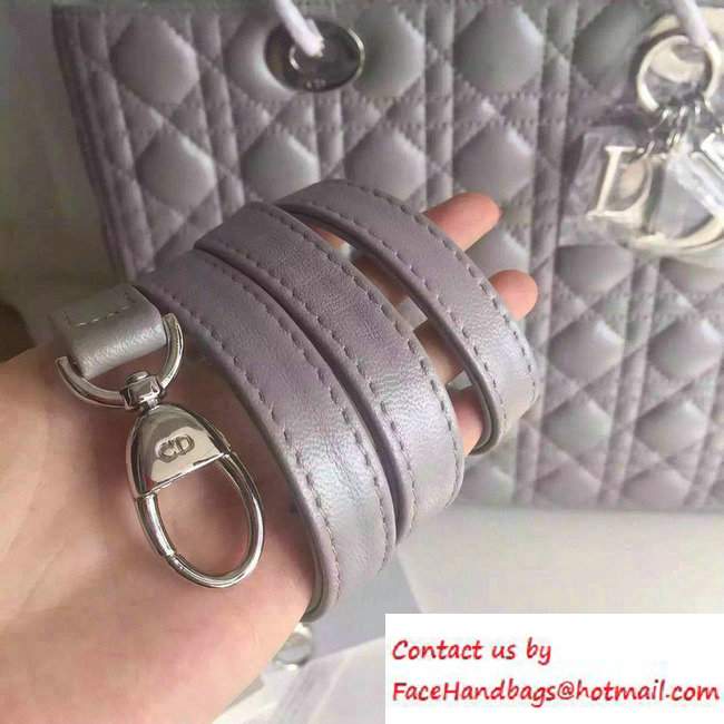 Lady Dior Large Bag in Lambskin Leather Pearl Gray/Silver - Click Image to Close
