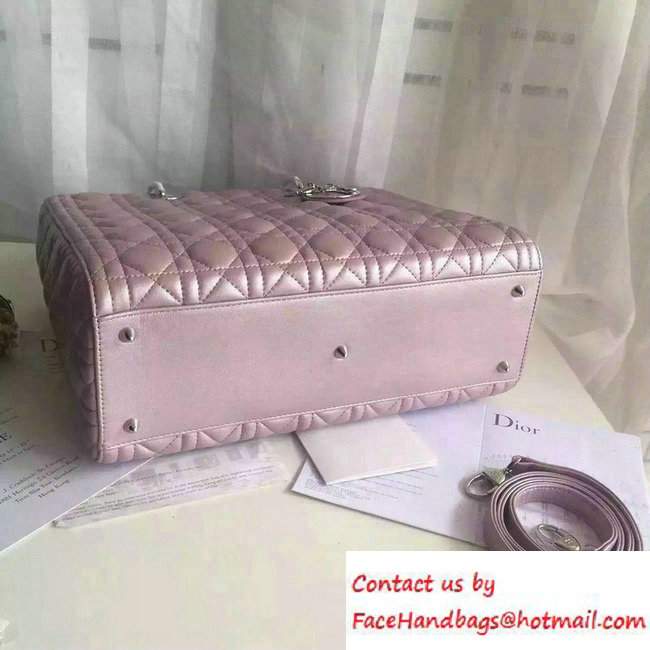 Lady Dior Large Bag in Lambskin Leather Pearl Pink