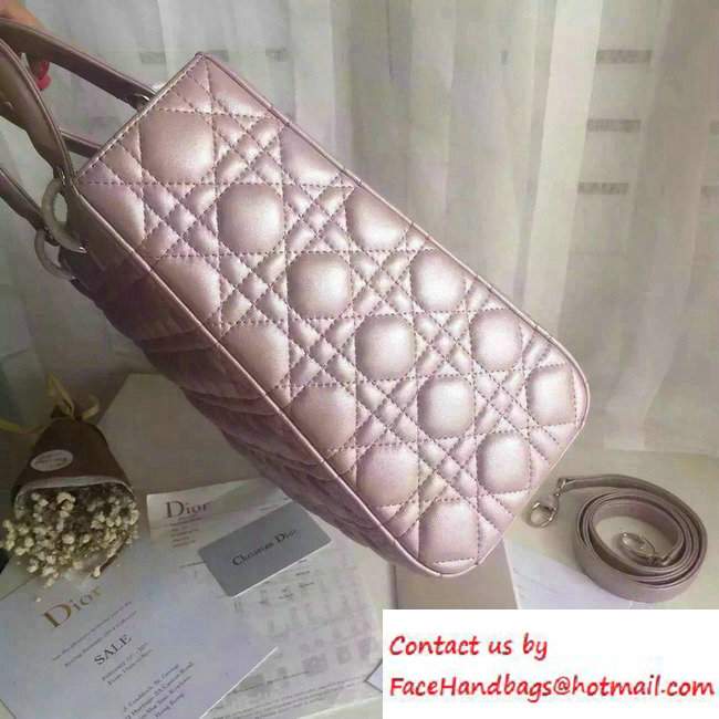 Lady Dior Large Bag in Lambskin Leather Pearl Pink