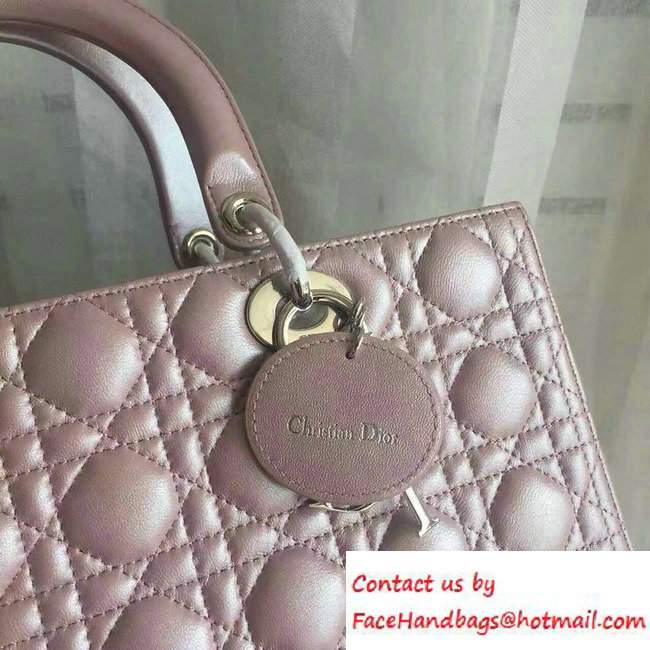 Lady Dior Large Bag in Lambskin Leather Pearl Pink - Click Image to Close