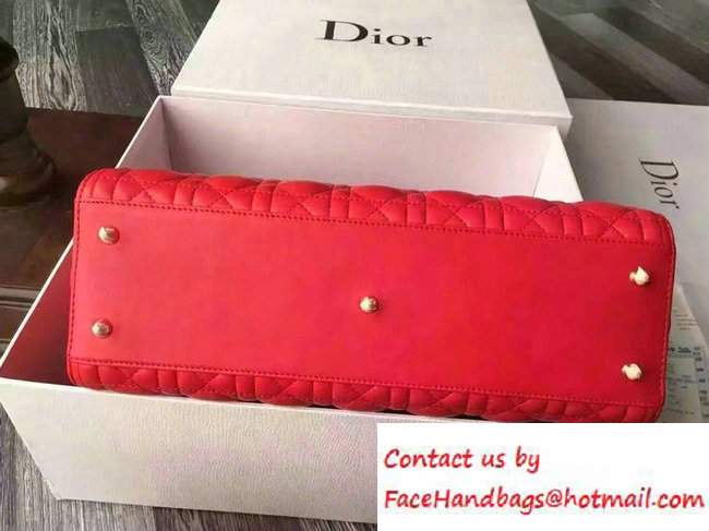 Lady Dior Large Bag in Lambskin Leather Red