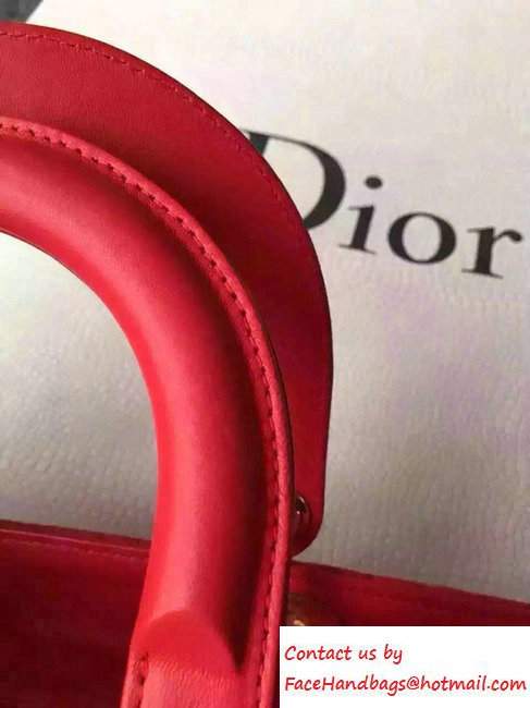 Lady Dior Large Bag in Lambskin Leather Red