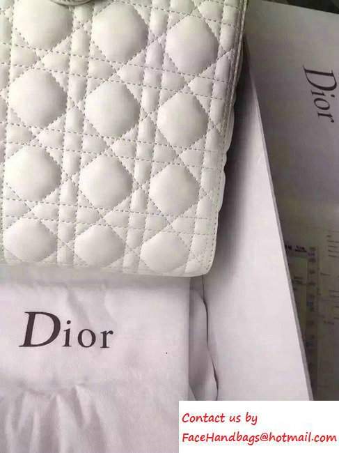 Lady Dior Large Bag in Lambskin Leather White