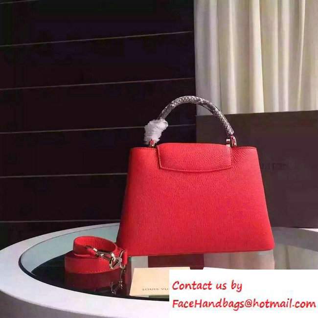 Louis Vuitton Capucines BB Bag N92039 Rubis with Python Handle 2016 - Click Image to Close