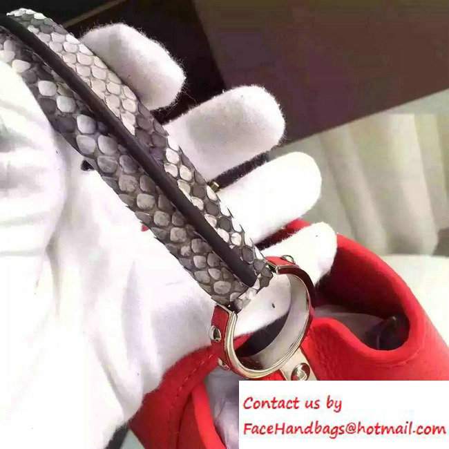 Louis Vuitton Capucines BB Bag N92039 Rubis with Python Handle 2016 - Click Image to Close