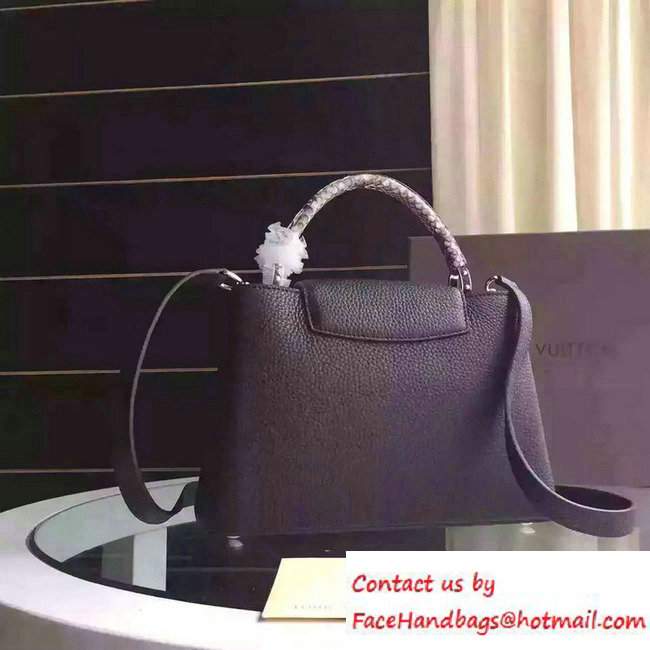 Louis Vuitton Capucines BB Bag N92040 Noir with Python Handle 2016