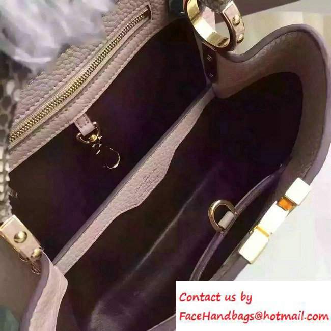 Louis Vuitton Capucines BB Bag N92041 Galet with Python Handle 2016