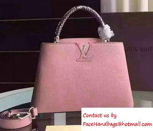 Louis Vuitton Capucines BB Bag N92855 Blossom with Python Handle 2016