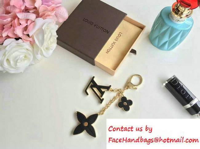 Louis Vuitton Fleur d'Epi Bag Charm Key Ring Black Gold - Click Image to Close