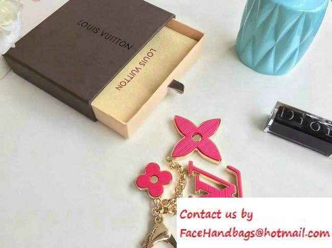 Louis Vuitton Fleur d'Epi Bag Charm Key Ring Fushia Gold