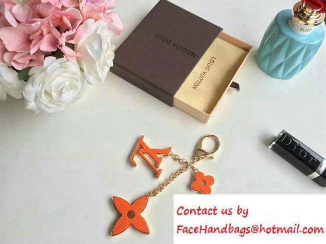 Louis Vuitton Fleur d'Epi Bag Charm Key Ring Orange Gold
